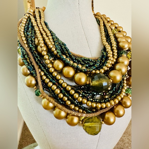 Vintage Multi Strand Statement Necklace - Picture 7 of 13